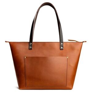 Portland Leather tote with zipper LARGE